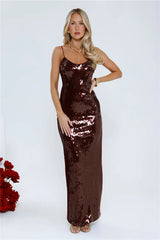 Sequin Statement Midi Dress Wine