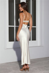Stylist Things Satin Maxi Dress Champagne
