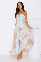 She's the Blueprint Strapless Maxi Dress Print