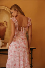 Rose Petal Reverie Midi Dress Pink