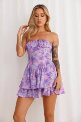 Sultry Shadows Strapless Mini Dress Purple
