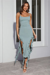 Send A Hint Midi Dress Sage