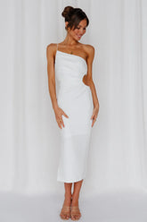 Smooth Lines Midi Dress White