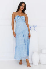 Twilight Night Strapless Maxi Dress Blue