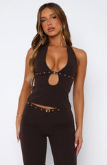 Firestorm Halter Top Chocolate