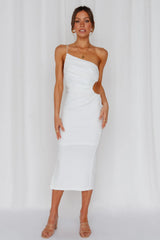 Smooth Lines Midi Dress White