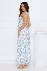 Soft Florals Maxi Dress Blue