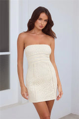 Sunset Escape Strapless Mini Dress Cream