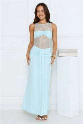 Stir Love Potion Lace Maxi Dress Blue