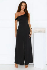Secret Society Off Shoulder Jumpsuit Black