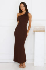 Softest Hour Off Shoulder Maxi Dress Brown