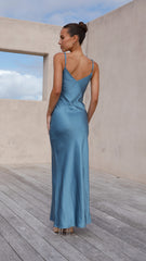 Gisella Maxi Dress - Steel Blue