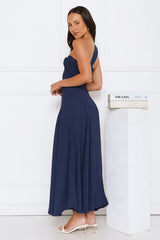 Styled Like A Star One Shoulder Maxi Dress Navy