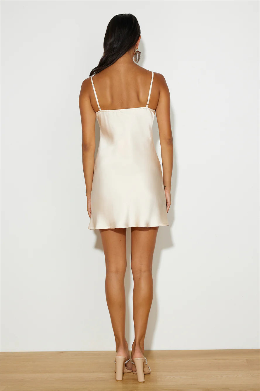 She's The Star Mini Dress Champagne