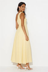 Shining Happiness One Shoulder Maxi Dress Yellow