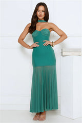 Serene Sway Strapless Maxi Dress Green