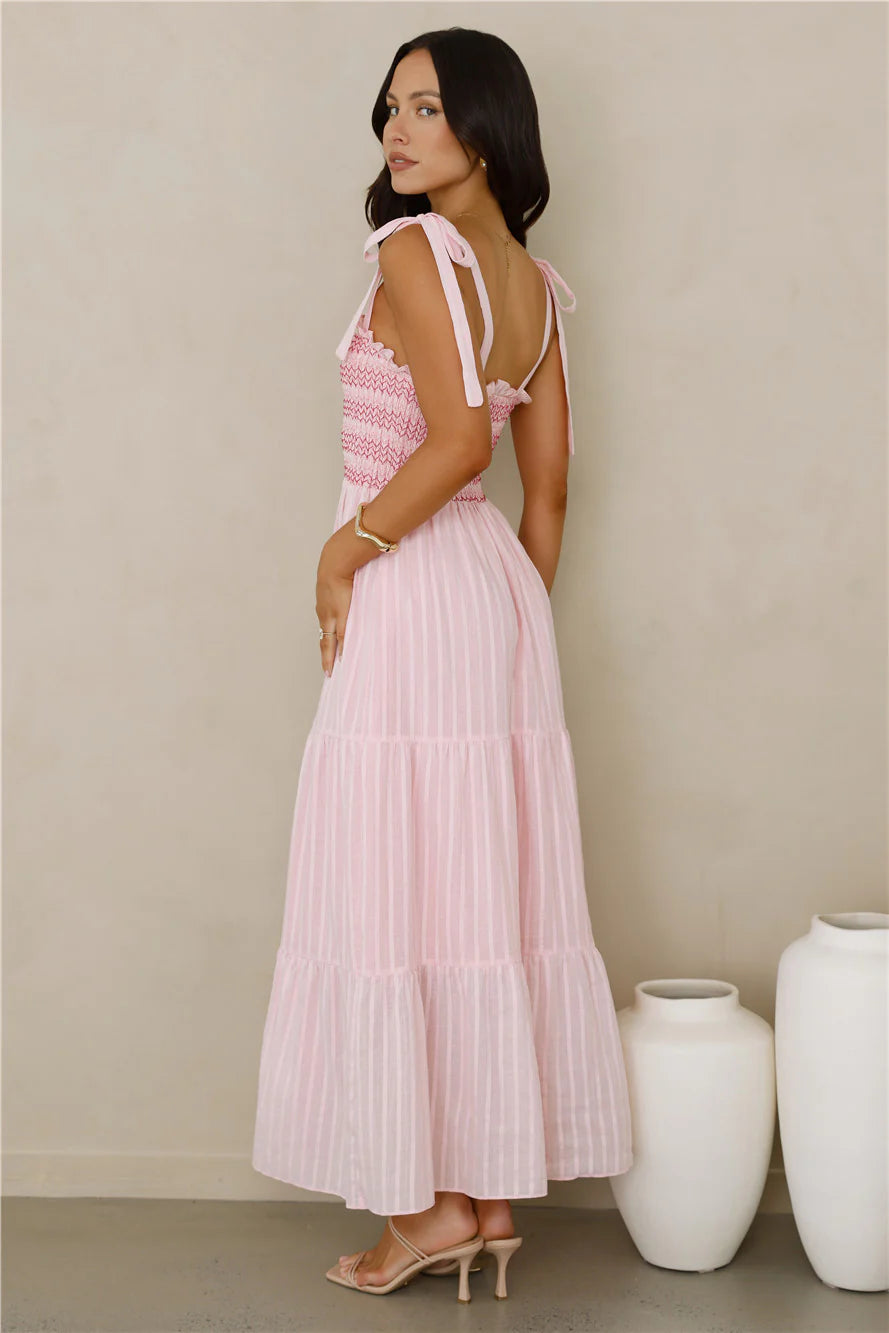 Twirl Delight Maxi Dress Pink