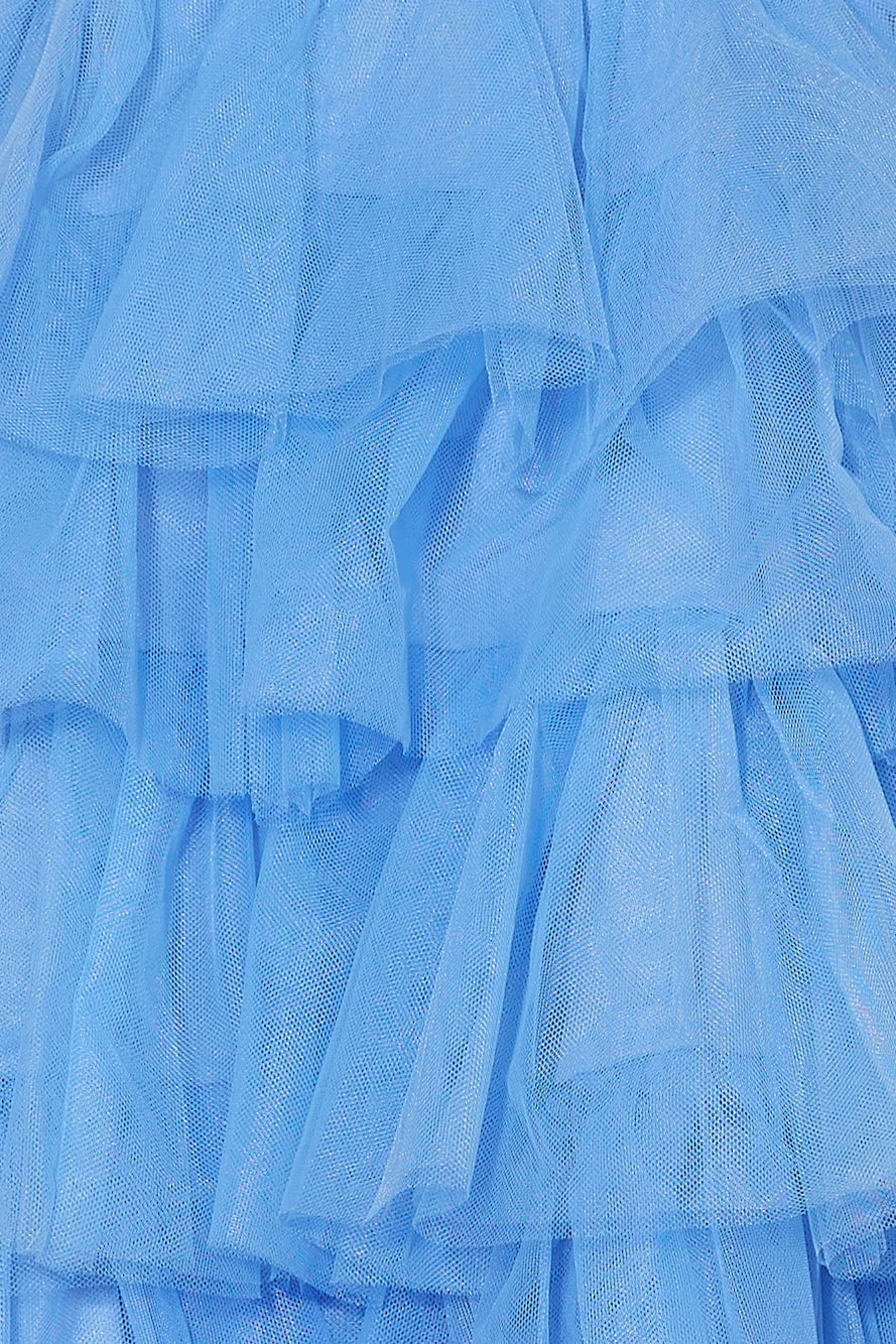 Statement Making Tulle Mini Dress Blue