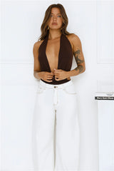 Style Stunner Halter Bodysuit Brown