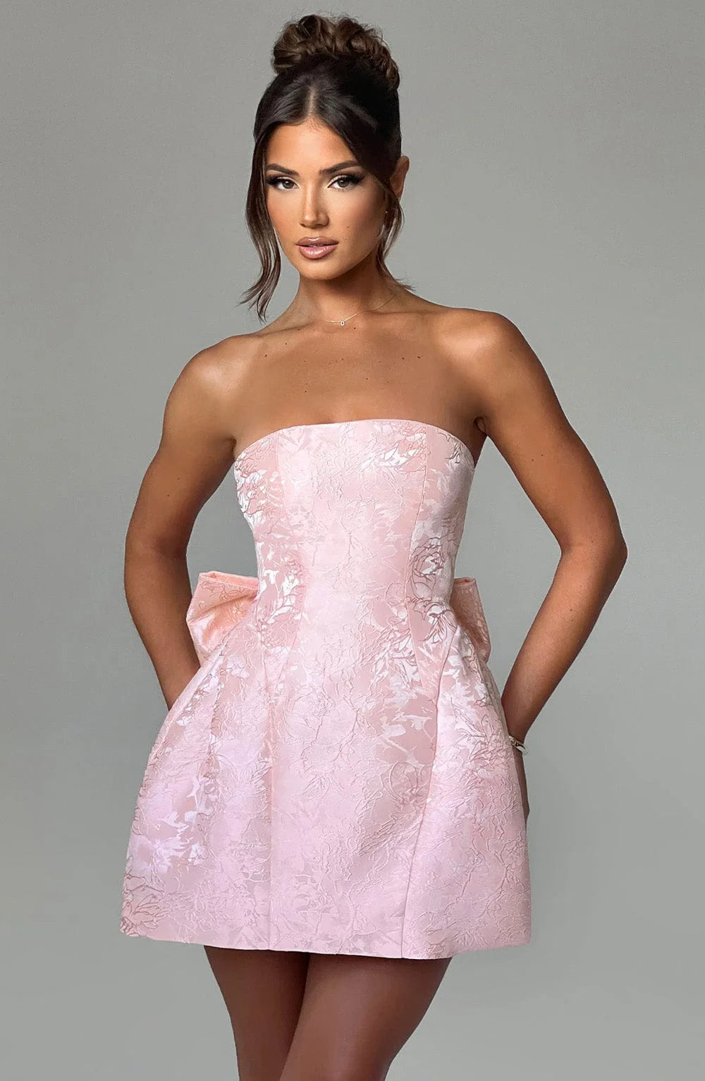Elenora Mini Dress - BLUSH/IVORY