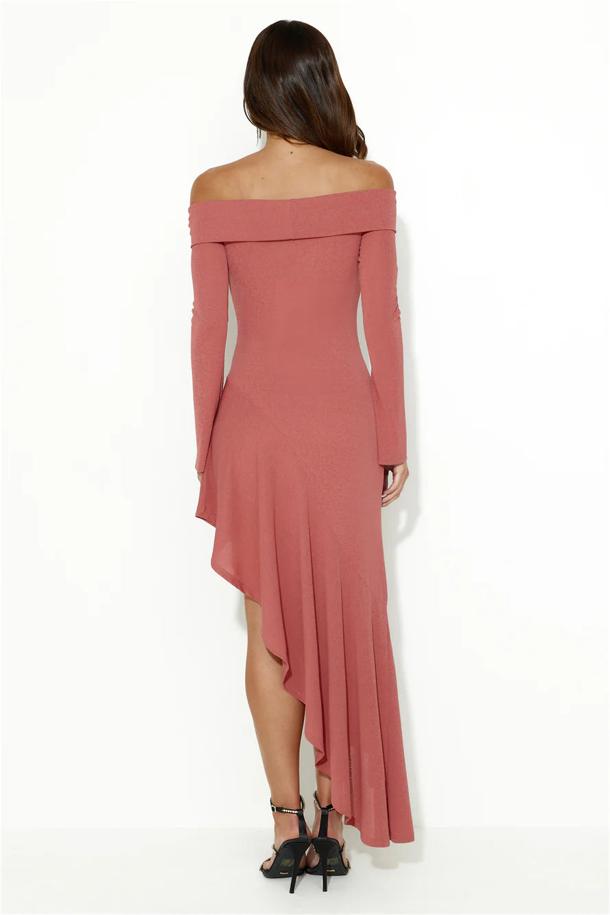 She's All Class Off Shoulder Maxi Dress Brick