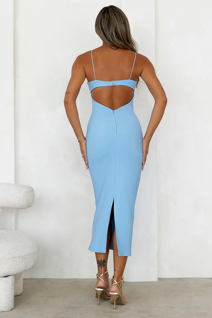 Sky High Level Midi Dress Blue