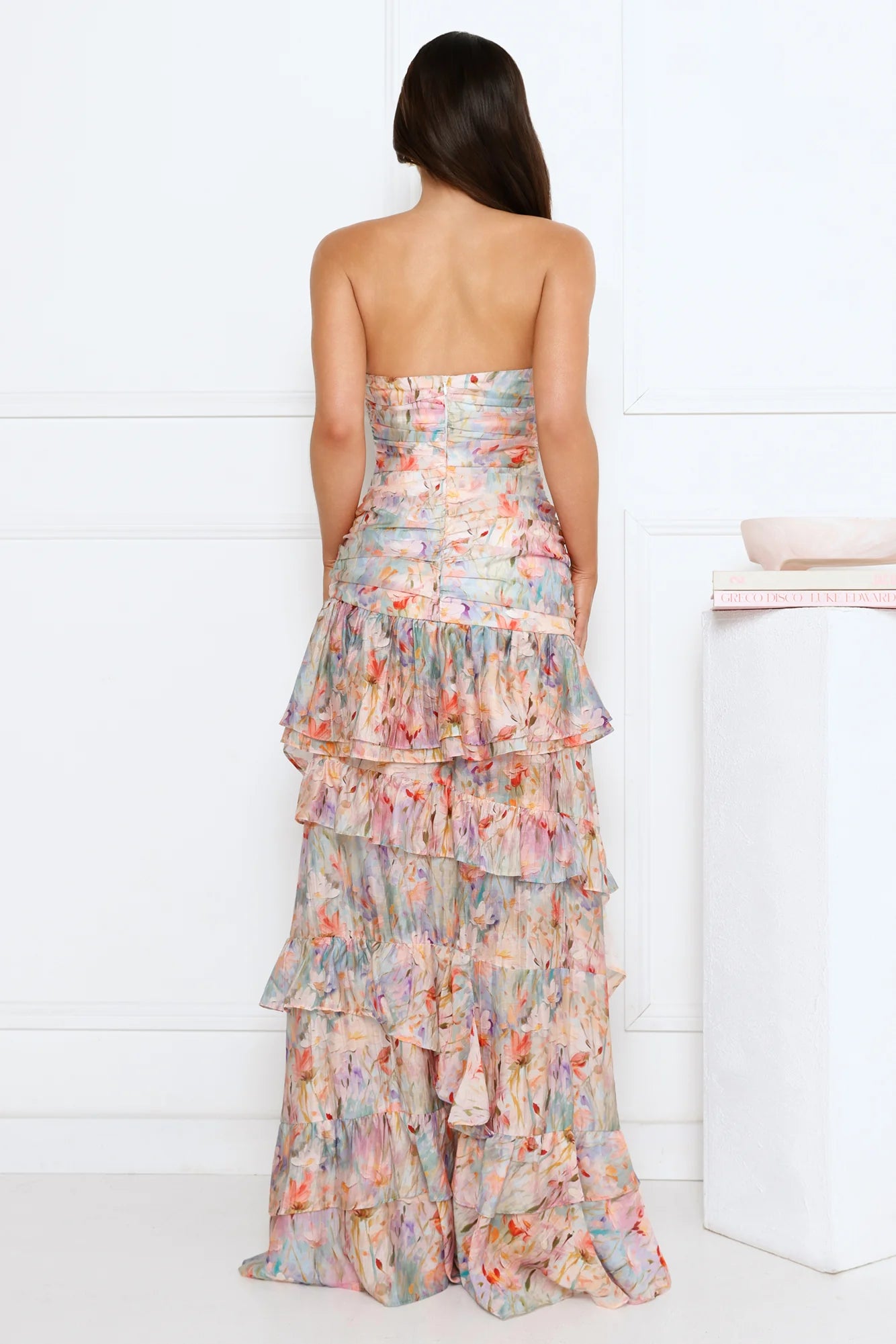 Secret Garden Chic Strapless Maxi Dress Print