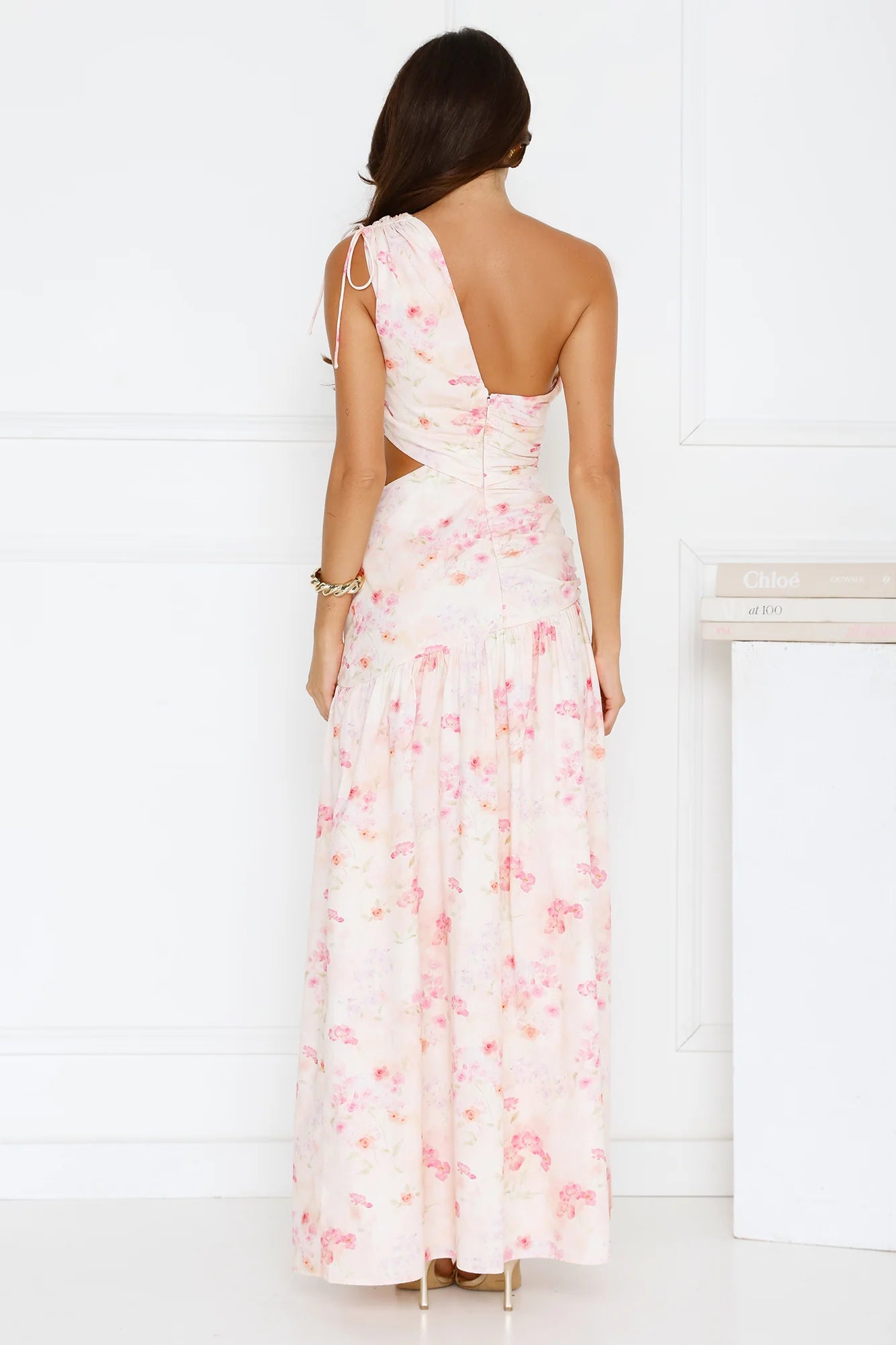 Summer Petals One Shoulder Maxi Dress Print