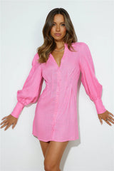 Style Me Your Way Shirt Dress Pink