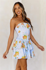 Simply Perfect Strapless Mini Dress Blue