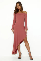 She's All Class Off Shoulder Maxi Dress Brick