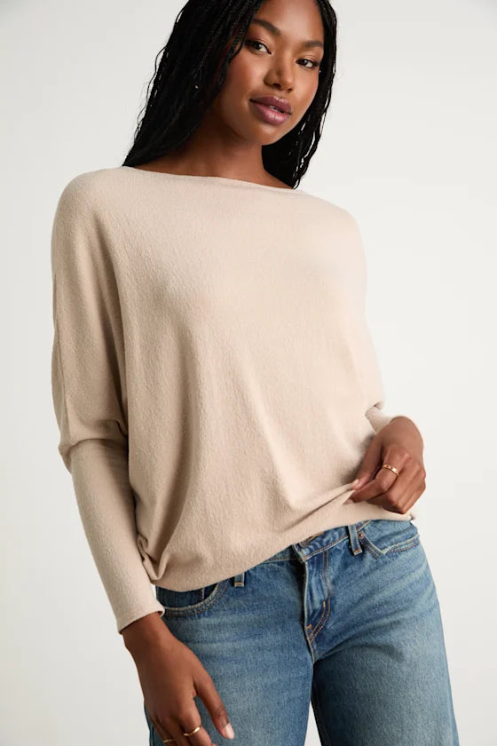 Verla Navy Blue Dolman Sleeve Sweater Top