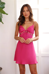 Silkiness Satin Mini Dress Pink