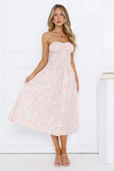 Summer Pop Strapless Midi Dress Pink