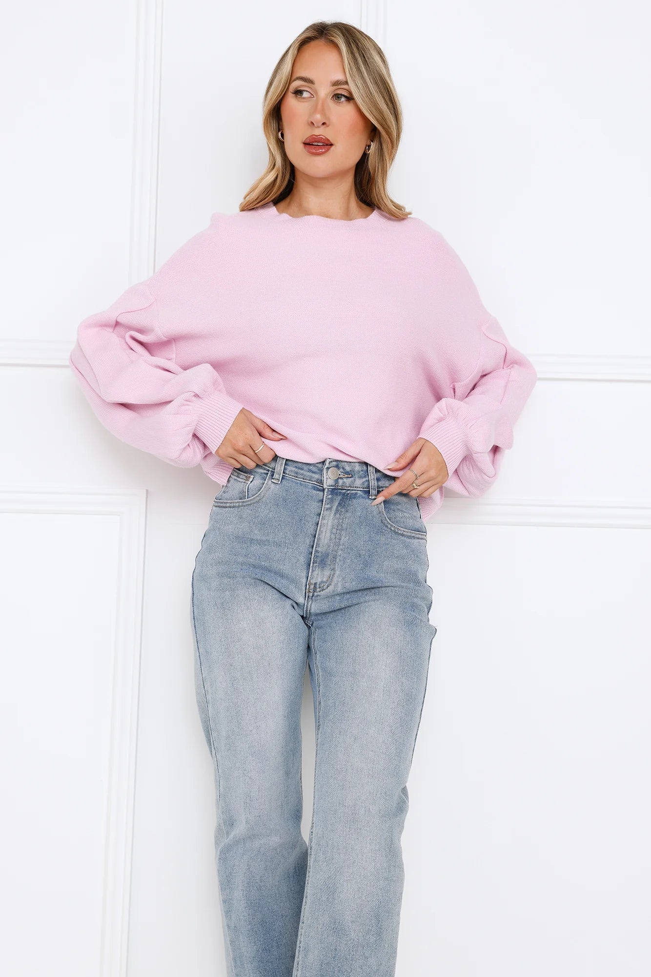 Snowing Outside Knit Sweater Lilac