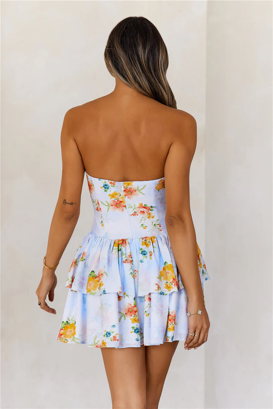 Simply Perfect Strapless Mini Dress Blue