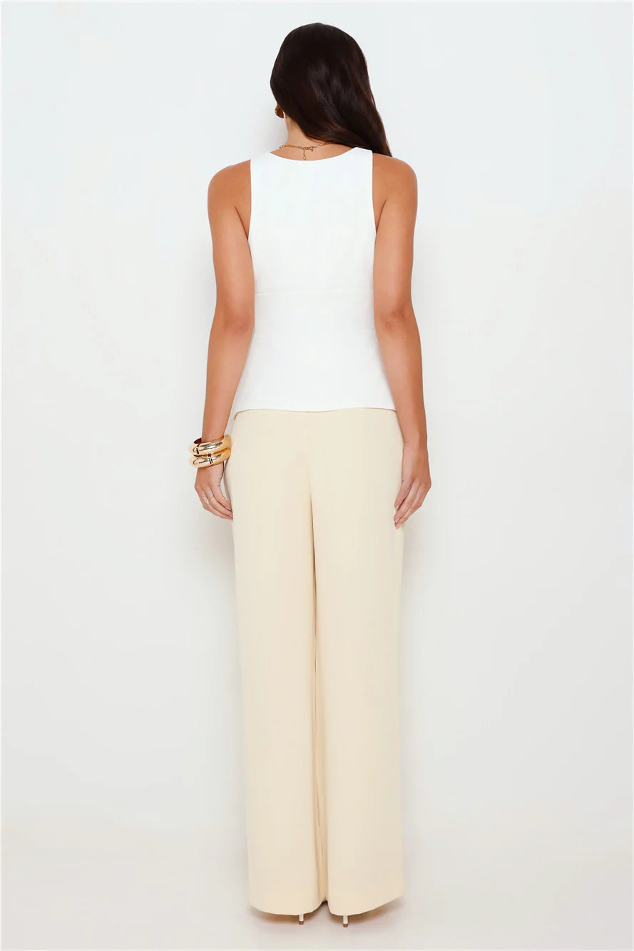 Sharp Hour Tailored Top White