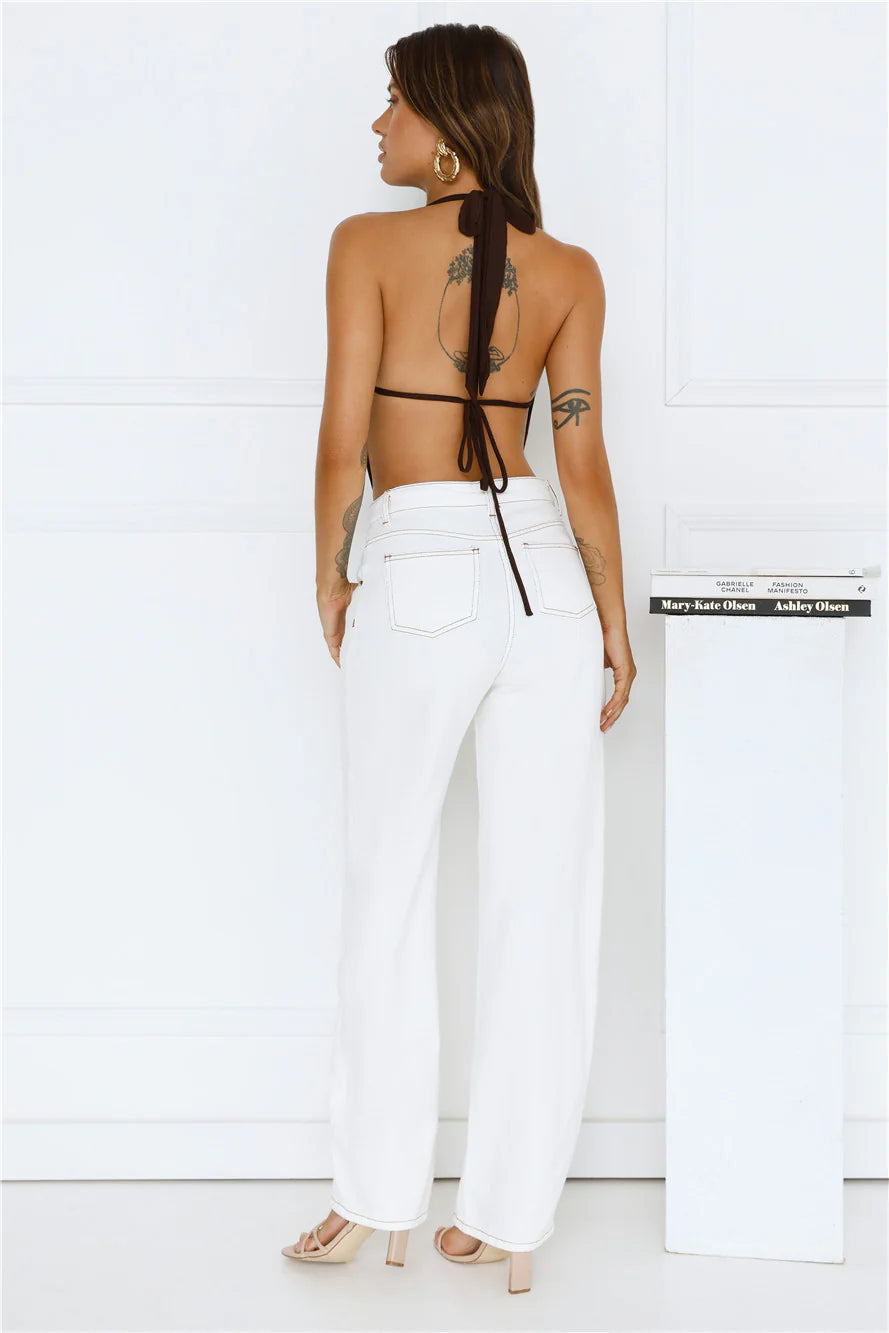 Style Stunner Halter Bodysuit Brown
