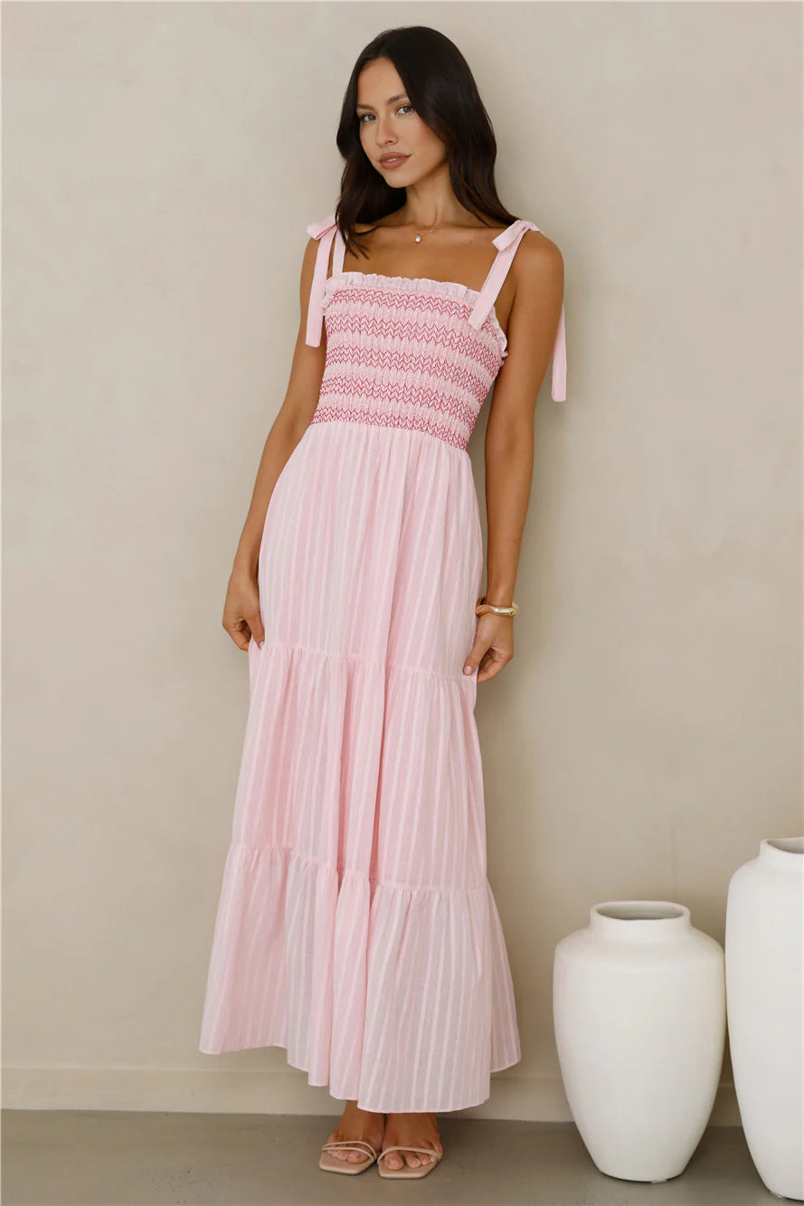 Twirl Delight Maxi Dress Pink