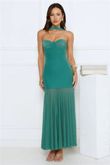 Serene Sway Strapless Maxi Dress Green