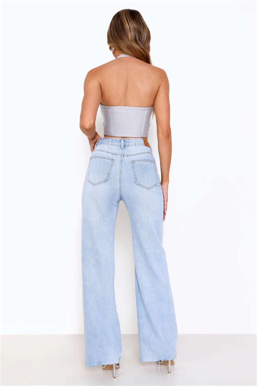 Sequin Edition Halter Corset Crop Top Silver