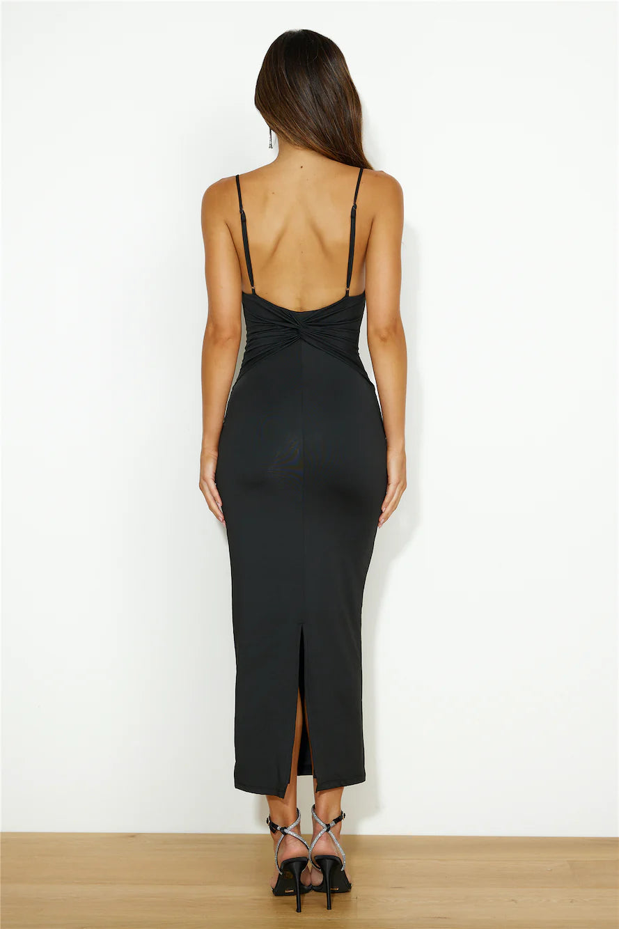 Twist For Me Maxi Dress Black
