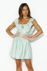 Serene Sunshine Mini Dress Sage