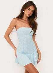 Envie strapless mini dress blue