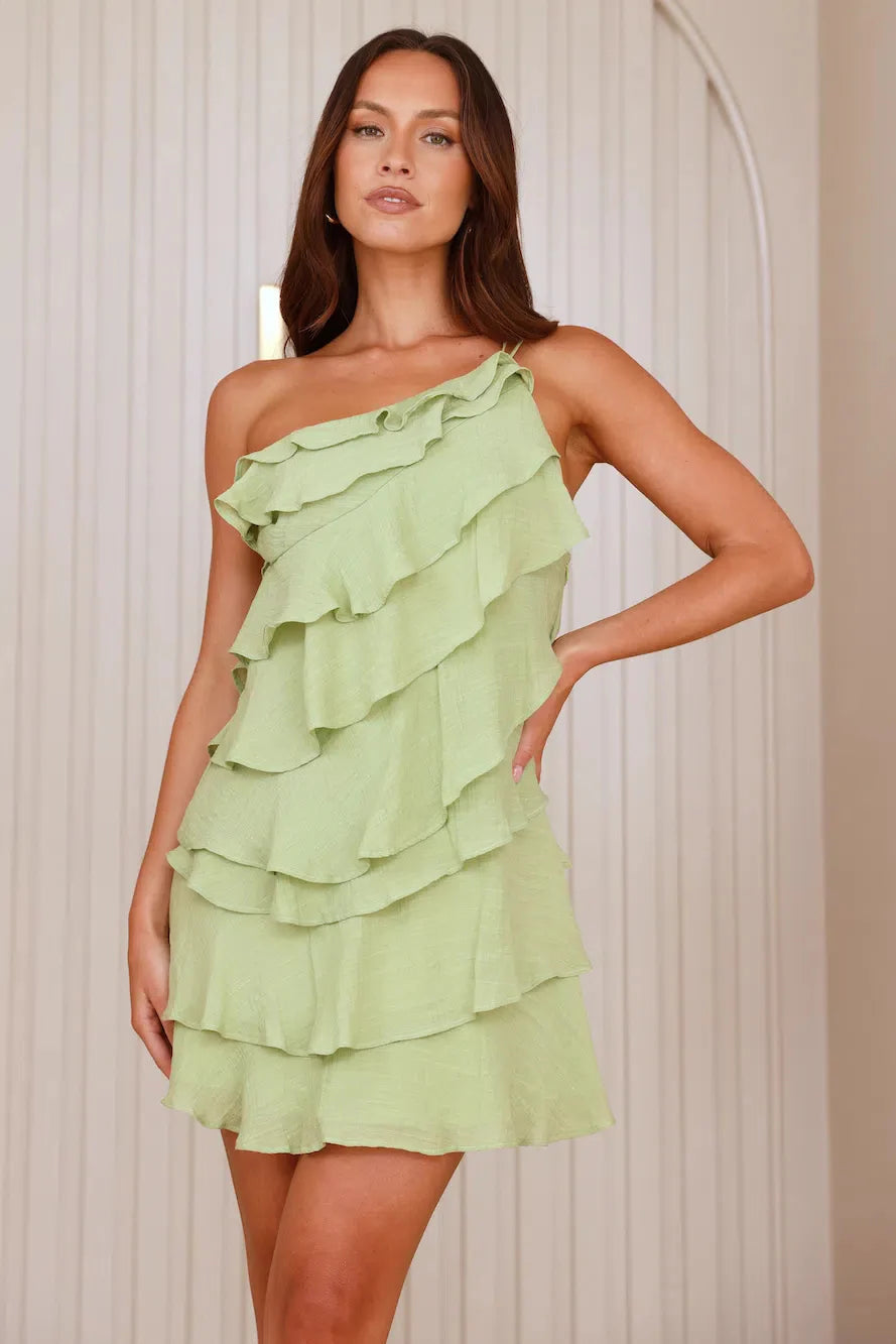Want To Party Mini Dress Green