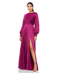 Mac Duggal 26590 Long Sleeve Formal Pleated Dress