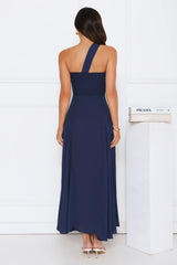Styled Like A Star One Shoulder Maxi Dress Navy