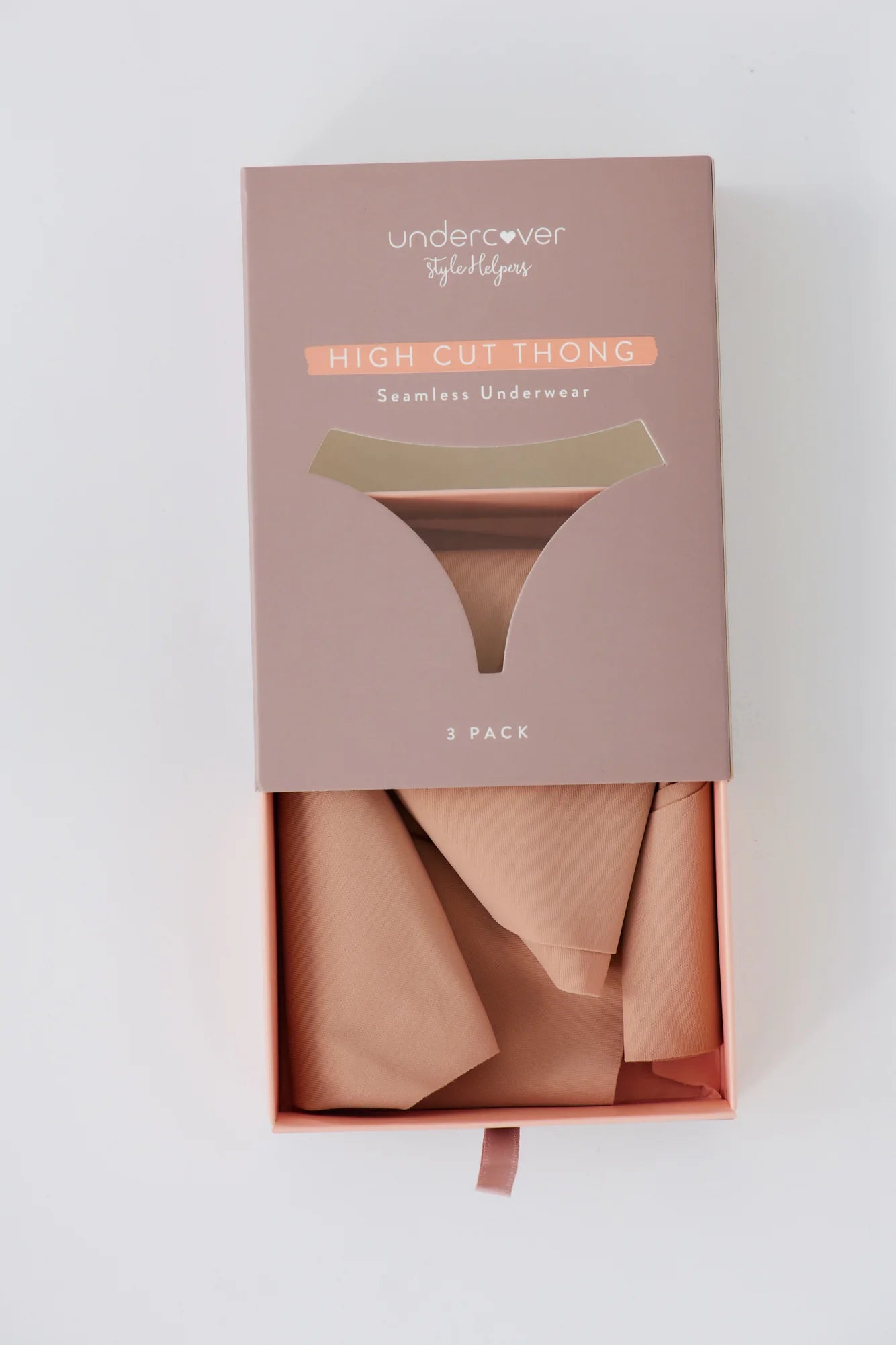 UNDERCOVER Style Helpers Seamless High Cut Thong Latte 3 Pack