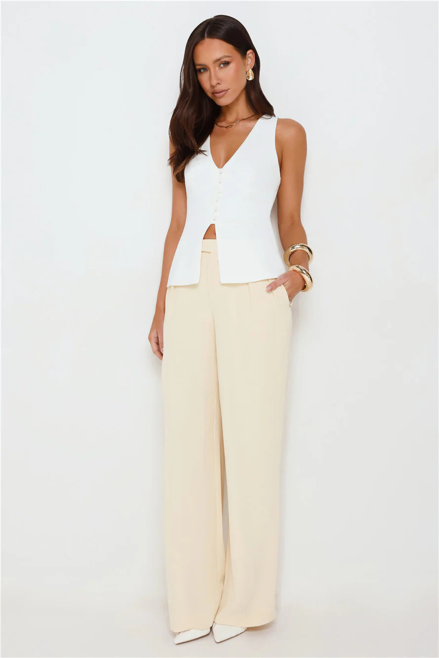 Sharp Hour Tailored Top White