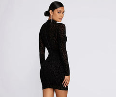 Fab Flocked Velvet Mini Dress